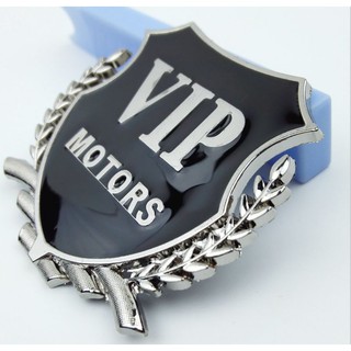 Bộ 2 logo vip motors kim loại dán ô tô - có keo dán 3m đi kèm