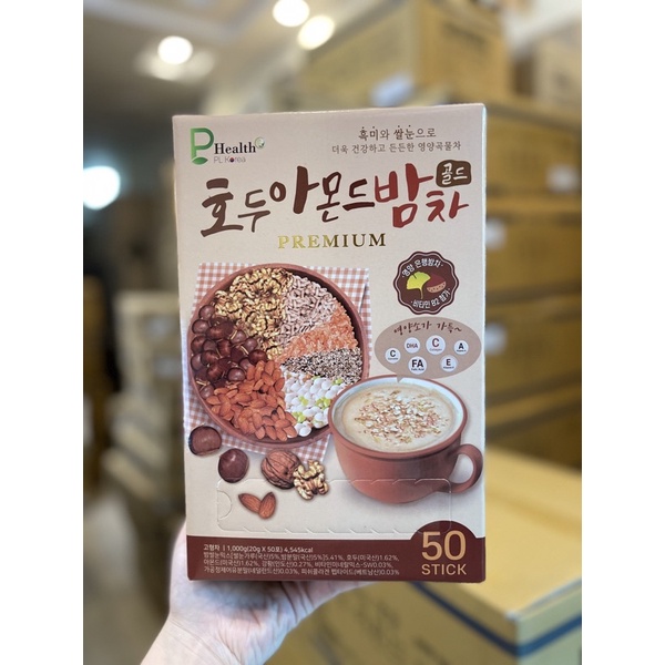 Bột ngũ cốc óc chó hạnh nhân hạt dẻ Premium DONGIL Collagen - P Health nội địa Hàn Quốc