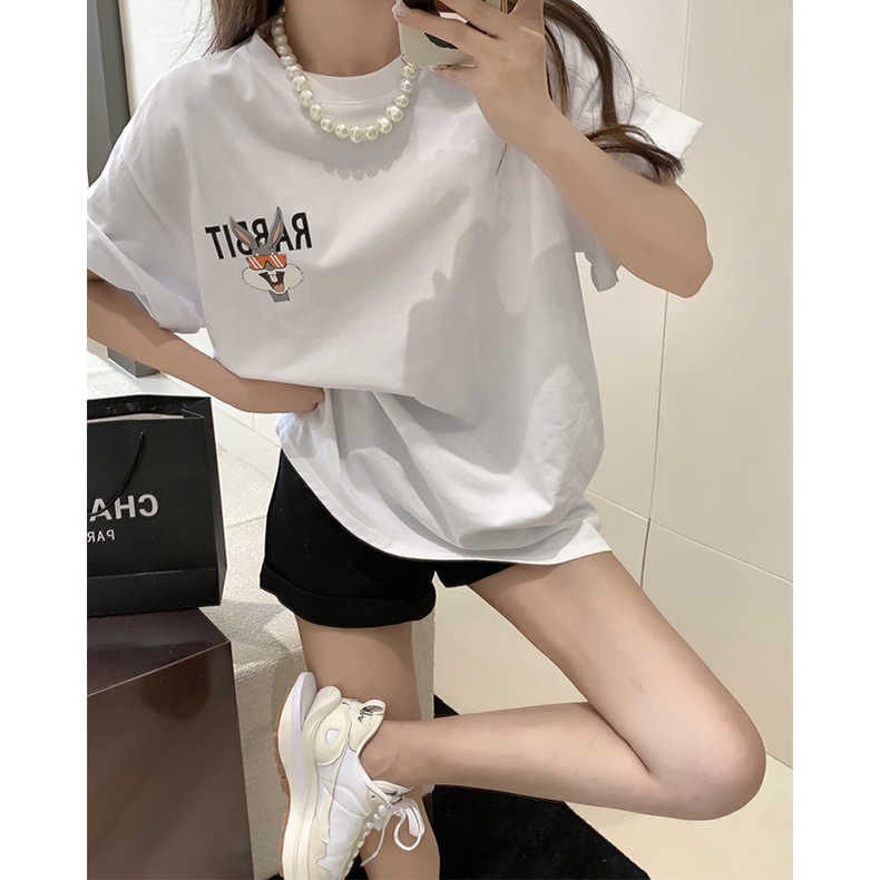 Áo thun nữ JSC ngắn tay in hình thỏ hoạt hình phong cách Hàn Quốc