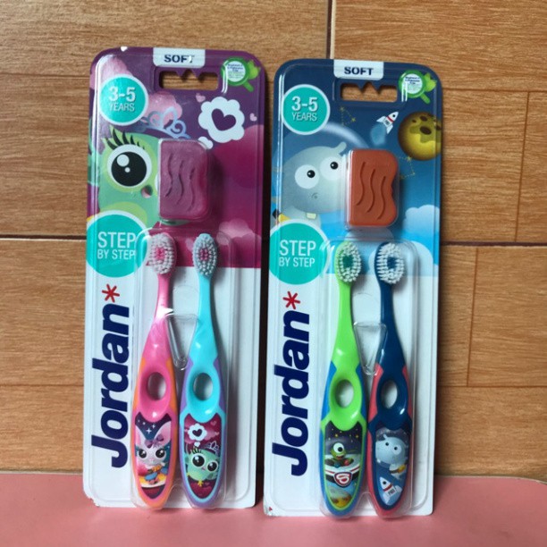 Combo 2 bàn chải đánh răng bé jordan step 2(3-5tuổi)