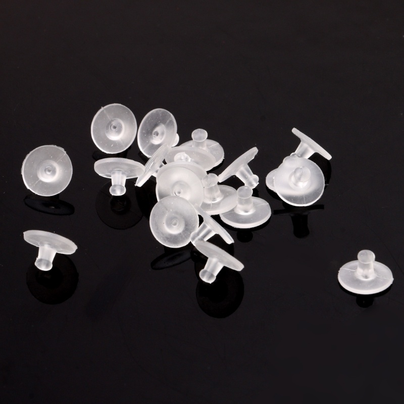 Set 100 Nút Chặn Bông Tai Bằng Cao Su Silicone Trong Suốt