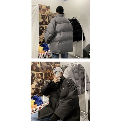 Áo Khoác Phao Béo Dáng Rộng Phong Cách Hàn Quốc