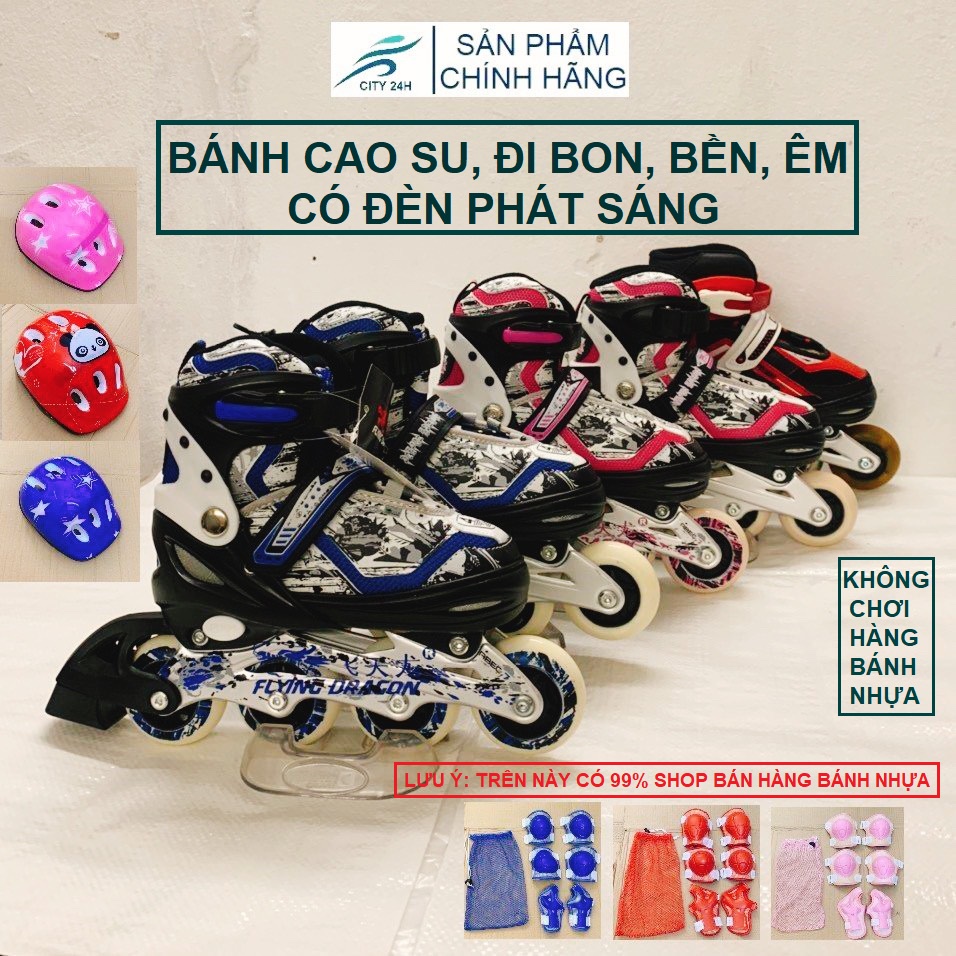 Giầy Trượt Patin Cao Cấp Trẻ Em Người Lớn, Bánh Cao Su