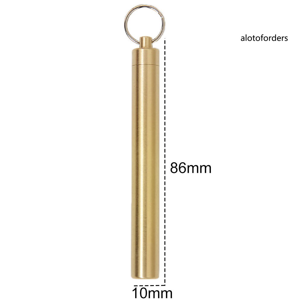 ♫Hộp Đựng Tăm Xỉa Răng Mini Bằng Đồng Thau Chống Thấm Nước