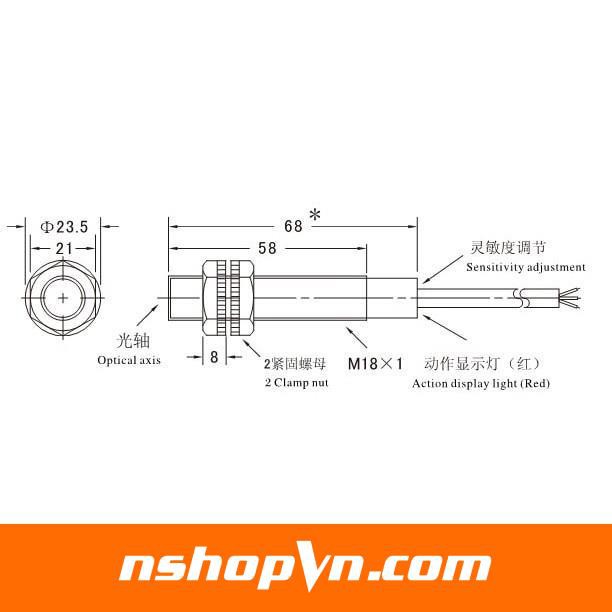 Cảm biến vật cản hồng ngoại E3F-DS30C4 NPN 6-36V