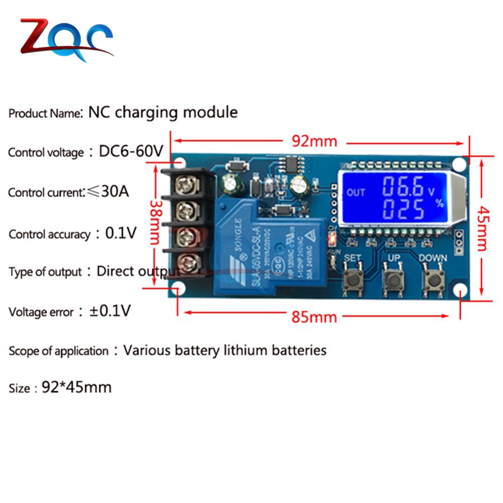 Bảng Mạch Sạc Pin Năng Lượng Mặt Trời Dc 6-60v 30a Lcd 12v 24v 36v 48v