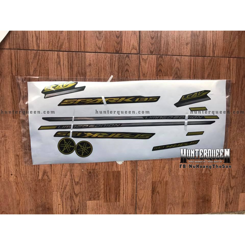 Tem in UV cao cấp. Exciter 135 đời 2006-2009. Spark Limited. Decal tem xe ép nhiệt kích thước chuẩn. Chất lượng