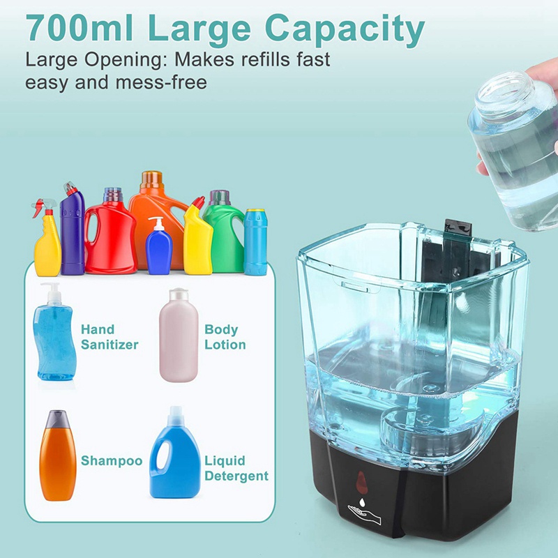 Bình Đựng Xà Phòng Gắn Tường 700Ml Cảm Biến Chuyển Động Hồng Ngoại Tự Động Không Cần Chạm Cho Nhà Bếp / Khách Sạn