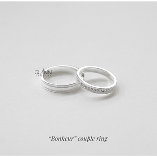 Nhẫn đôi bạc 925 Bonheur, nhẫn đôi nam nữ hạnh phúc Quinn Jewelry