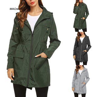 Áo khoác dáng dài chống thấm nước cho nữ