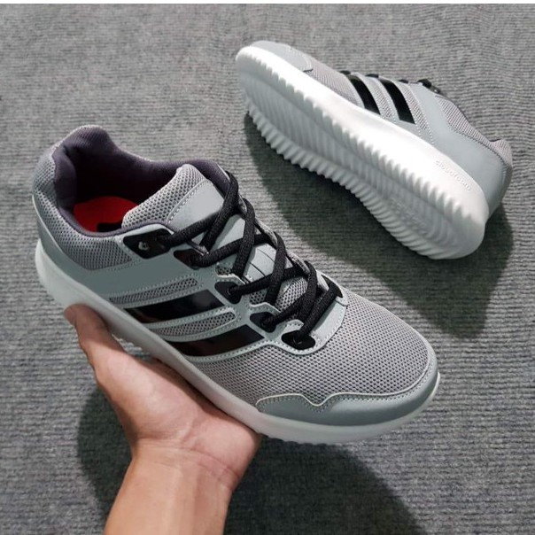 Giày thể thao sneaker nam sneaker nữ xám sọc đen SP27