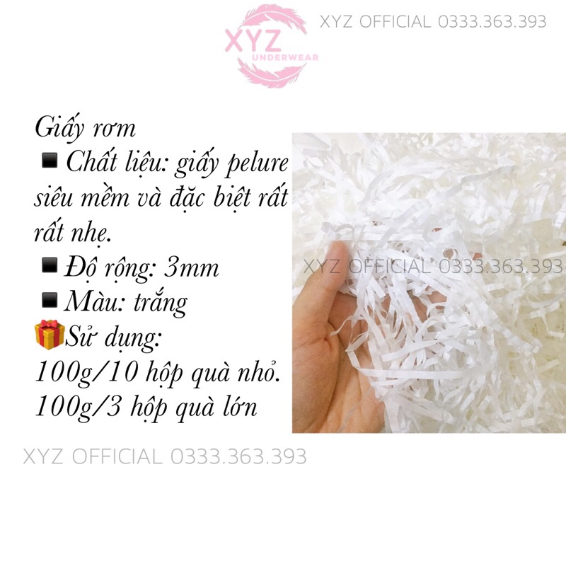 [TẶNG 8 sticker Thankyou] 100 gram giấy rơm, giấy vụn lót hộp quà,trang trí chống sốc cho quà tặng.