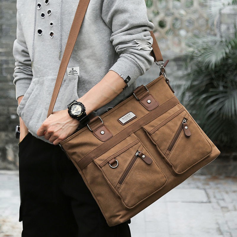 Túi đeo chéo vải Canvas thời trang công sở thanh lịch cho nam | BigBuy360 - bigbuy360.vn