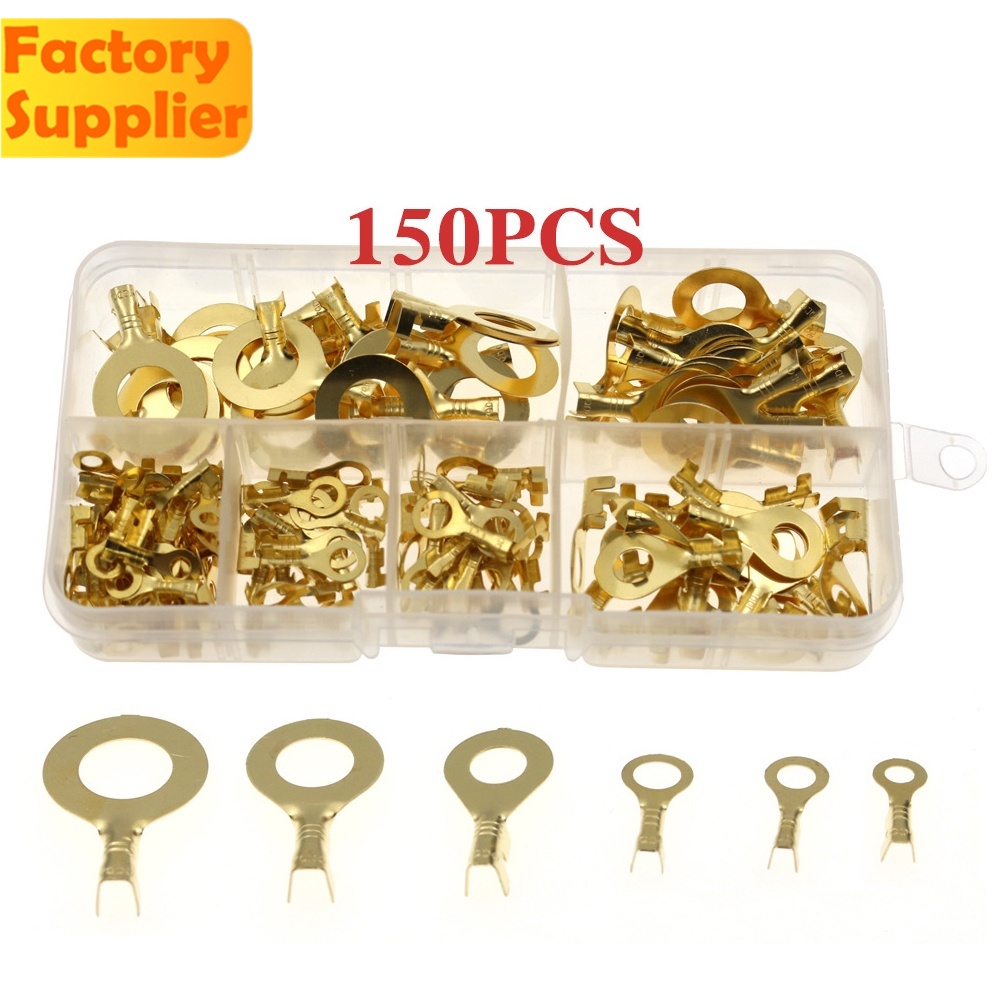 Bộ 150 đầu nối dây điện bằng đồng không cách điện loại M3/4/5/6/8/10