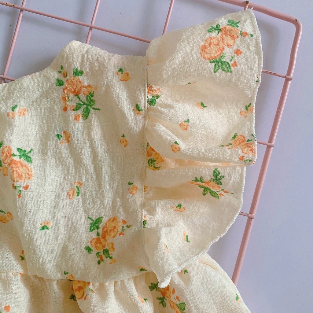 Bodysuit cho bé gái sơ sinh chất xốp hoa quả bí màu cam mềm mịn mát