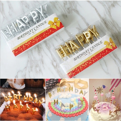 NẾN CHỮ HAPPY BIRTHDAY, NẾN HAPPY BIRTHDAY CẮM BÁNH SINH NHẬT, ĐÈN CẦY CHỮ HAPPY BIRTHDAY TRANG TRÍ BÁNH KEM