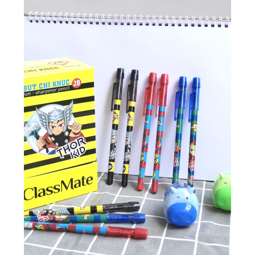 Chì khúc siêu nhân 2B Classmate NP07PR - nhựa nguyên sinh,nét viết mềm mịn - vpp Diệp Lạc