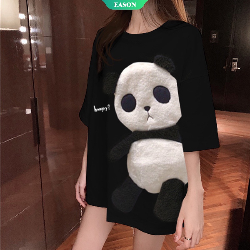 Áo Thun Tay Ngắn Thoáng Khí Thêu Họa Tiết Gấu Trúc Hoạt Hình Dễ Thương Thời Trang Mùa Hè Cho Nữ 2022