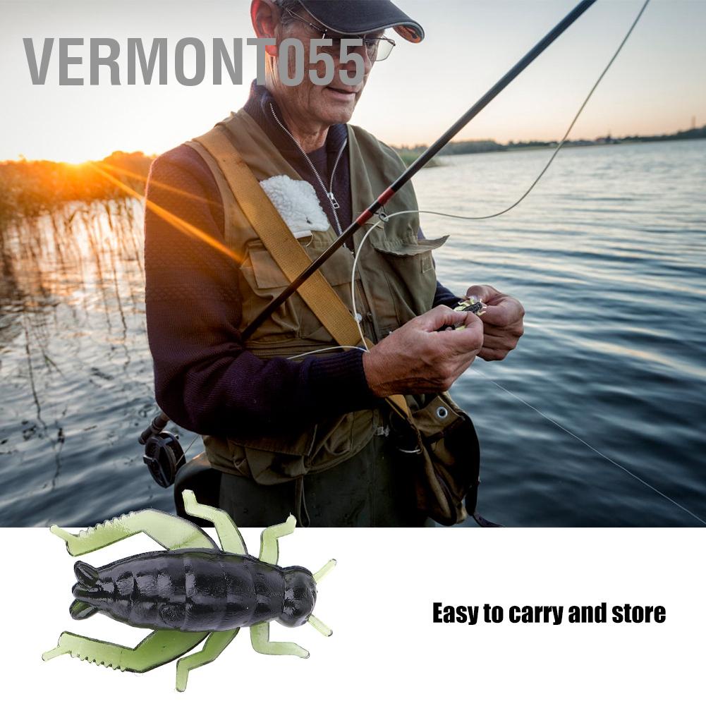 Vermont055 50 pcs Fishing Baits Fake Artificial Lure Green Soft Plastic Cricket Insects