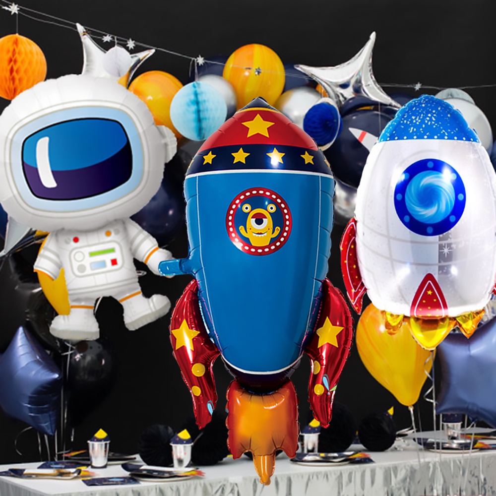 Bong bóng hình tên lửa trang trí tiệc sinh nhật