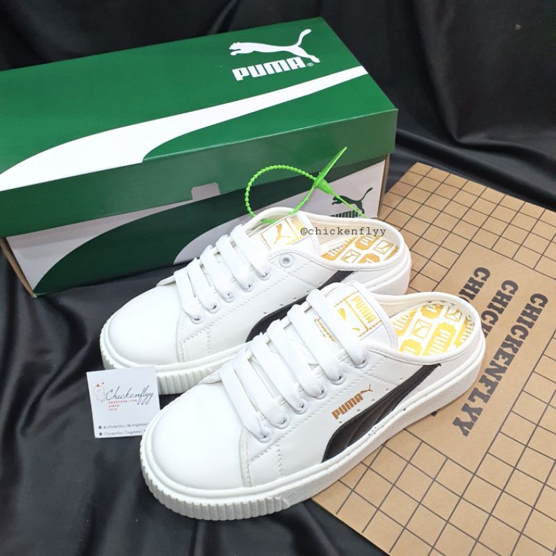 Giày dép PM TRẮNG VẠCH ĐEN ĐẠP GÓT fenty