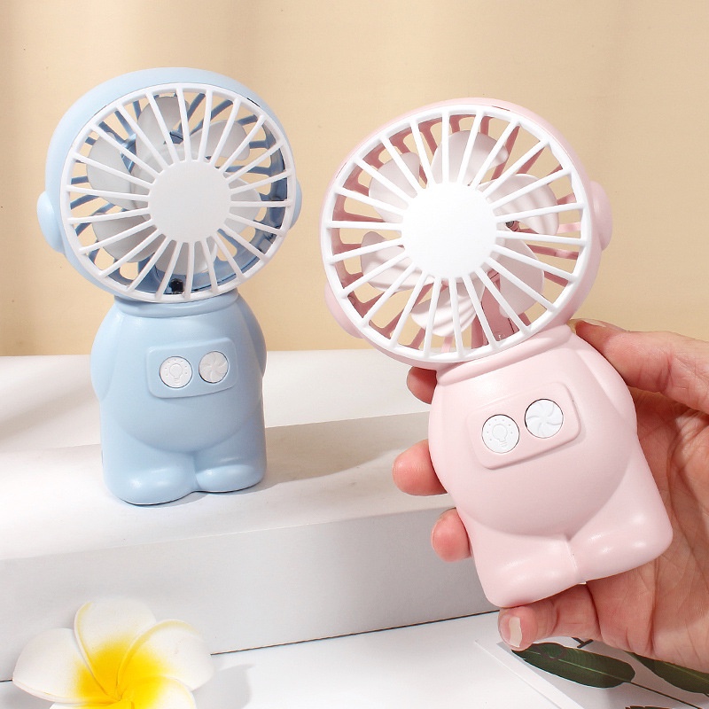 Quạt Mini Cầm Tay Để Bàn Có Đèn Ban Đêm Phong Cách Mới
