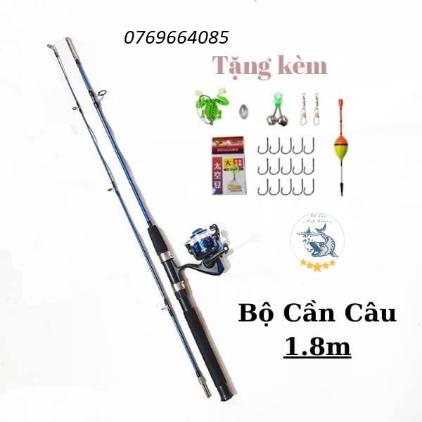 Bộ cần câu máy 2 khúc đặc + Máy 200 Tặng kèm 7 món phụ kiện 5.0 135 - docau716
