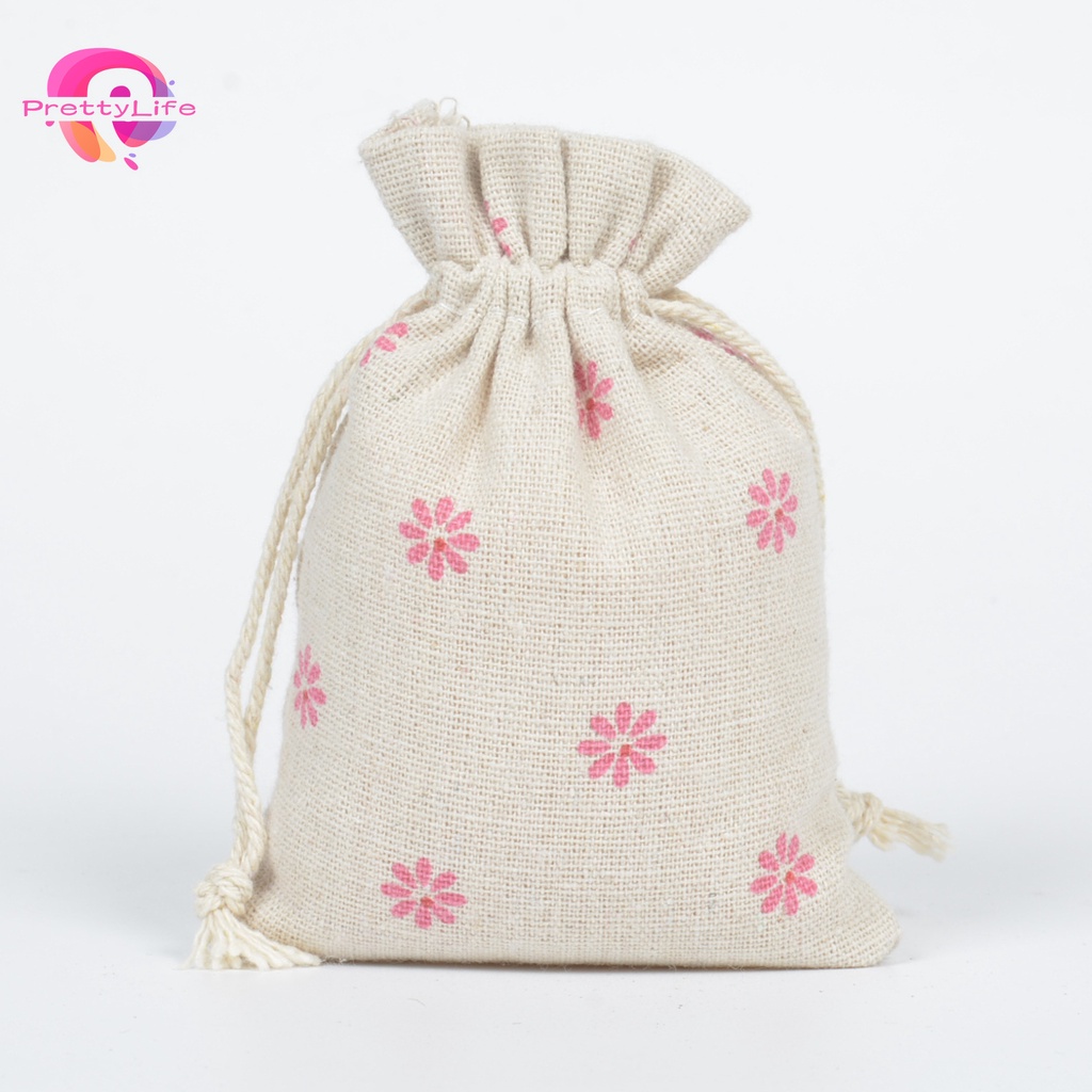 Túi Đựng Trang Sức Bằng Cotton Lanh In Họa Tiết Hoạt Hình Dễ Thương