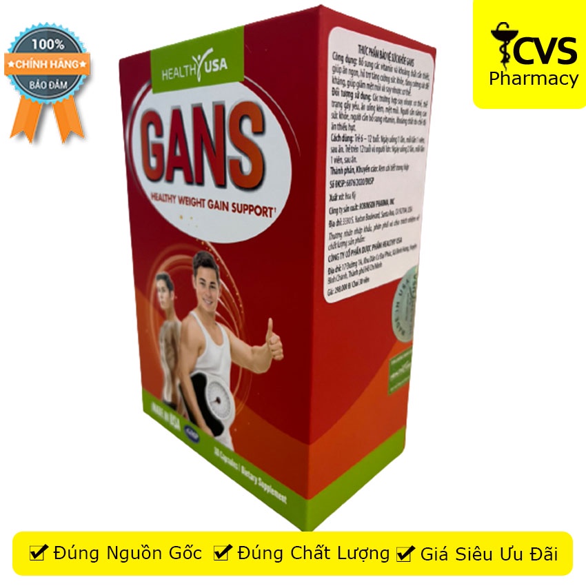 GANS (Healthy Weight Gain Support) - Hộp 30 viên uống Giúp Ăn Ngon, Tăng Cường Đề Kháng - cvspharmacy
