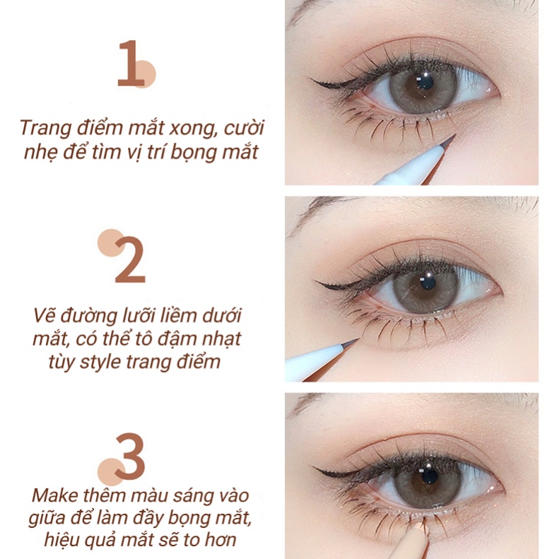 Bút kẻ bọng mắt GOGO TALES SWEET MINT nét mảnh Spirit Eye Three-dimensional Lying Eyeliner Gogotales GT309 GOGO93 BOBE04