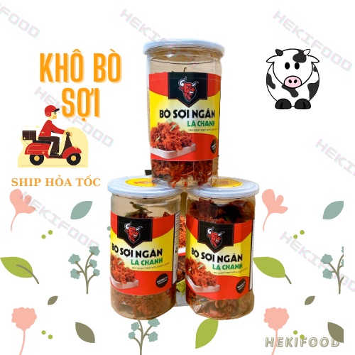 Khô bò sợi dài lá chanh thơm ngon 300g - Ăn vặt Heki | BigBuy360 - bigbuy360.vn