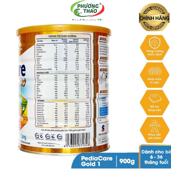 [LẺ GIÁ SỈ] Sữa Pediacare Gold 1 900g (PEDIA CARE) Date T09.2023