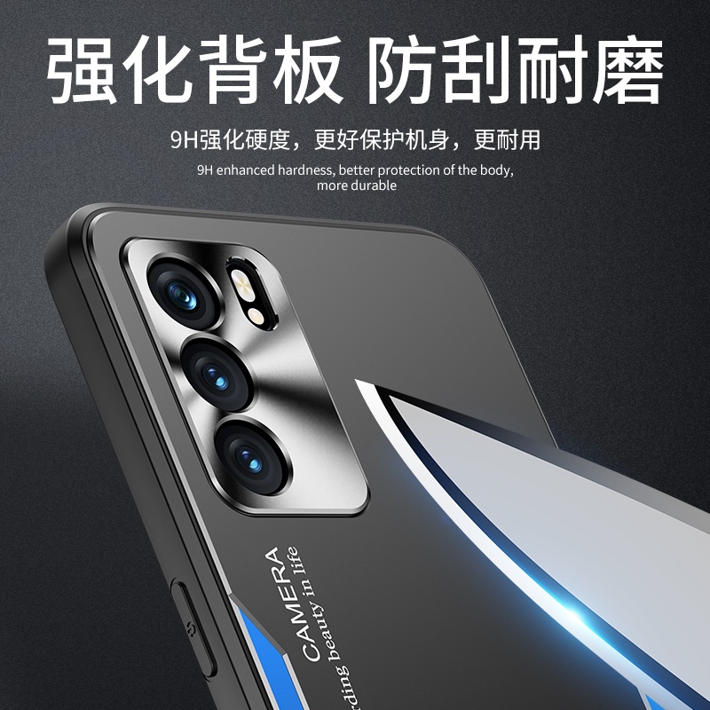 Ốp Điện Thoại PC+TPU + Hợp Kim Nhôm Chống Sốc Cho OPPO Reno 6 5G OPPO Reno 6 5G