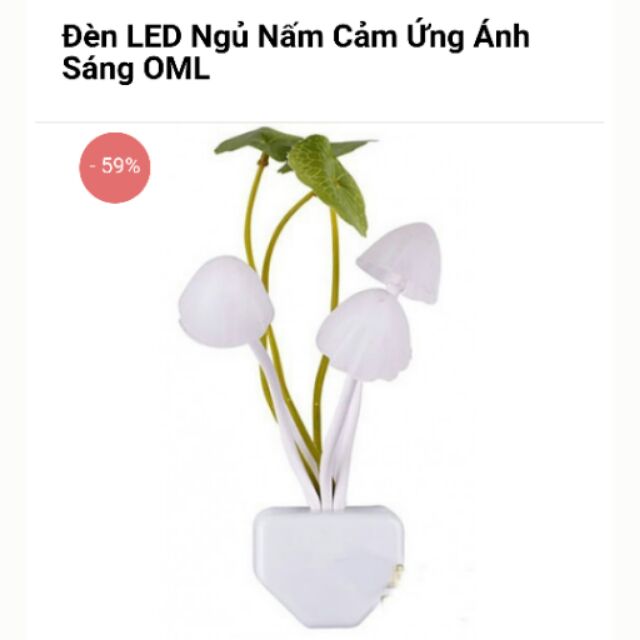 Đèn LED 3 bóng ngủ nấm cảm ứng ánh sáng OML