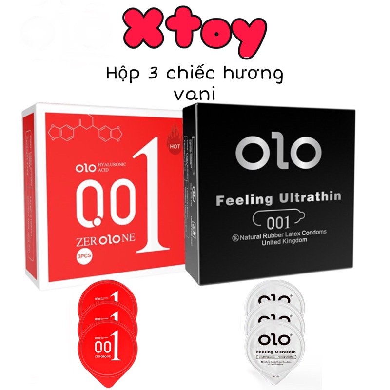 Bao Cao Su OLO-R 0.01mm Mỏng Nhất Thế Giới - Gốc Nước - Hộp 3 Bcs