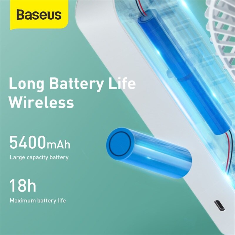 Quạt Mini Để Bàn BASEUS Cube Shaking Fan CXMF02 Tự Động Quay Tích Điện Pin Sạc Siêu Bền 5400mah Hoạt Động Liên Tục 18h | BigBuy360 - bigbuy360.vn