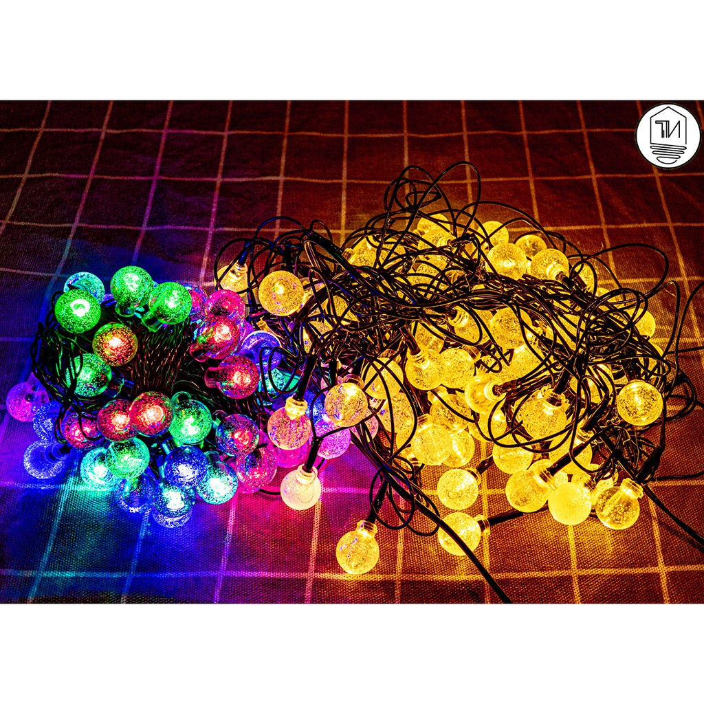 Dây Đèn Trang Trí LED Cherry Ball Bi Bọt 10m 60 Bóng Cắm Điện [FREESHIP]
