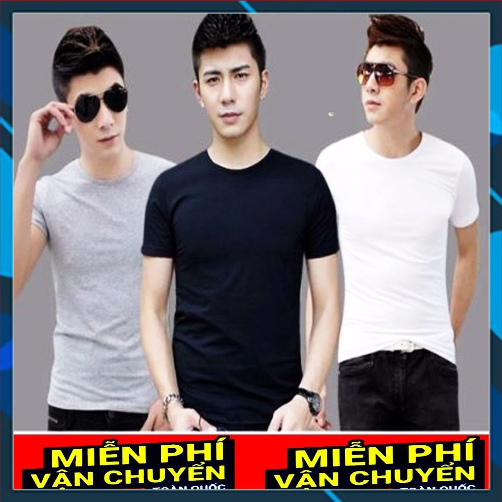 Áo thun trơn ️FREESHIP️❤️ĐỔI TRẢ HÀNG NẾU KO VỪA Ý ❤️ 3 áo thun nam nữ form rộng phong cách hàn quốc vải poly cotton mịn