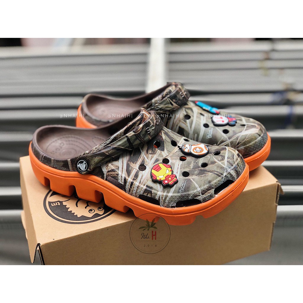 Dép cross vay son camo đế cam hàng xuất khẩu full box đủ 8 màu, 8 size