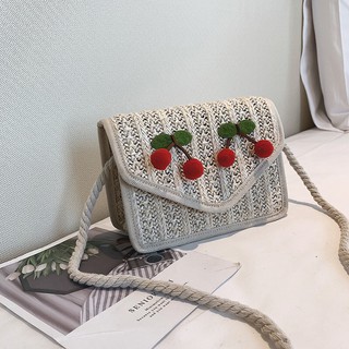 Túi cói bì thư phụ kiện cherry