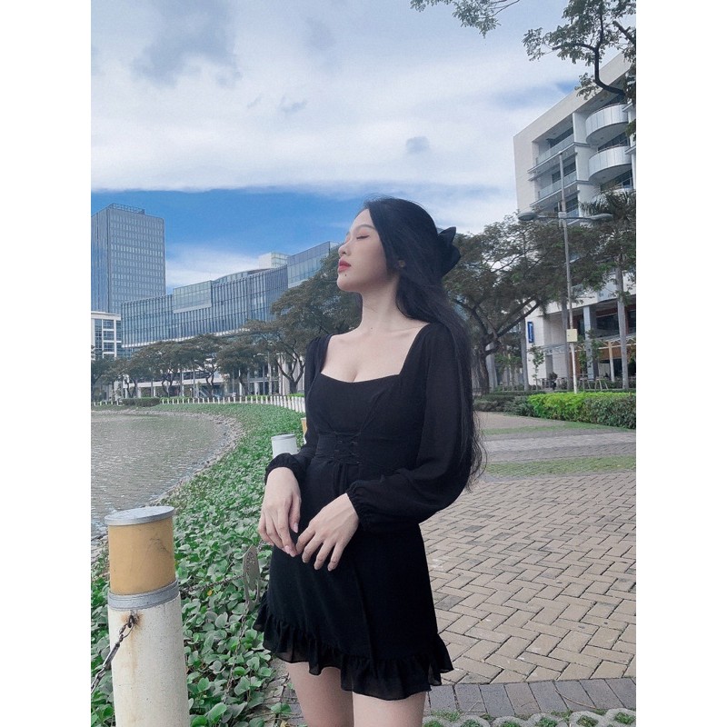 Đầm Tay Dài Rút Bụng Yoona