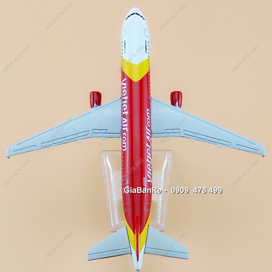 Mô Hình Kim Loại Máy Bay 16cm Kèm Đế Mica - Vietjet - 8903