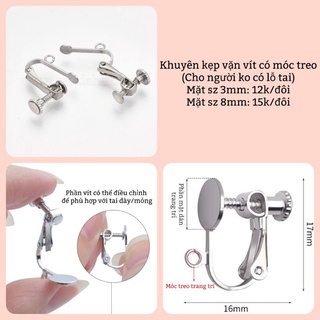 Khuyên kẹp nhiều kiểu dành cho người không bấm lỗ tai (giá 1 đôi) _ Nguyên liệu handmade