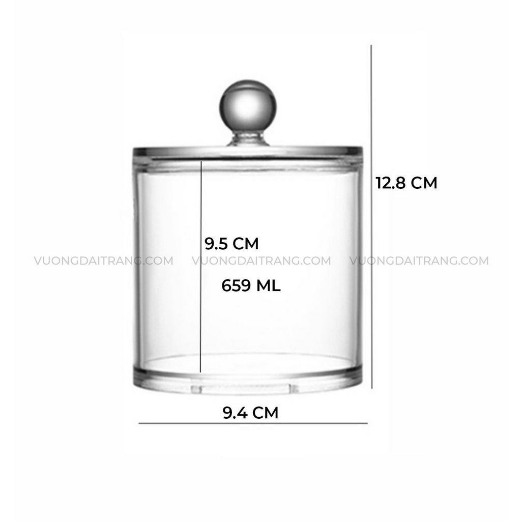 Hũ đựng bông tẩy trang, tăm bông, chum, nhẫn.... ( 2 size lớn nhỏ )