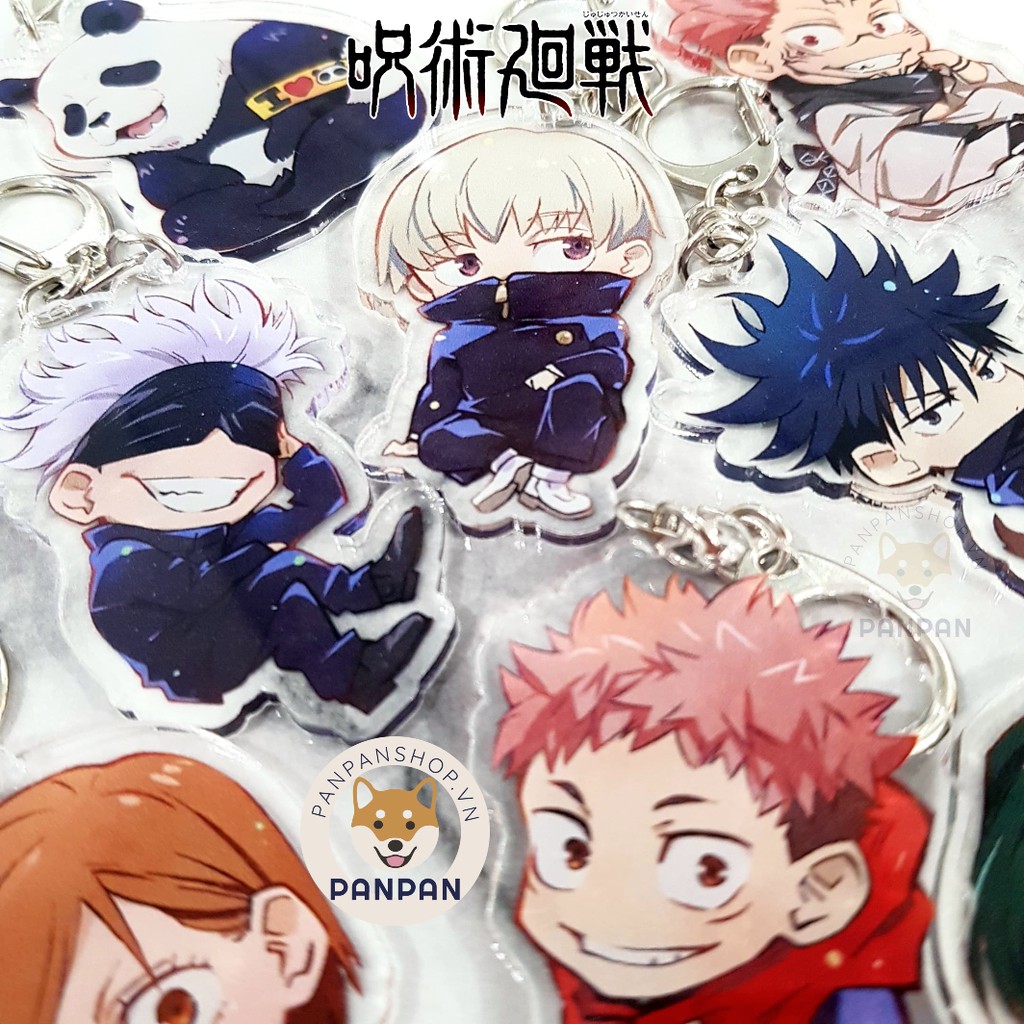 Móc khóa mica Anime Jujutsu Kaisen 9 nhân vật (6cm)