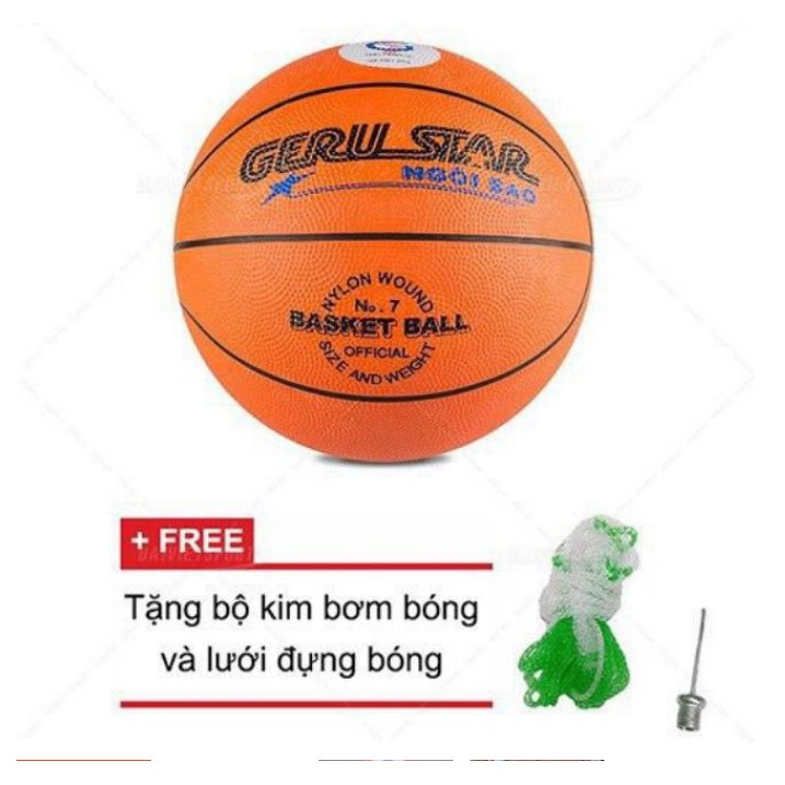 Quả bóng rổ Gerustar chính hãng số 5, 6, 7 (tặng kim bơm + túi lưới)