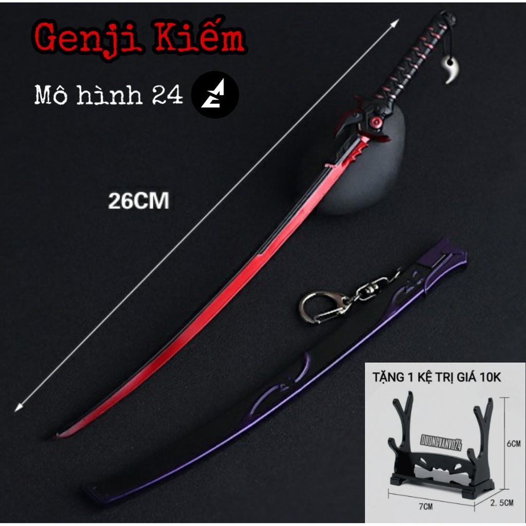 [25cm] Mô hình Kiếm Của GENJI SHIMADA trong game overwatch over watch Thép nguyên khối Titan kim loại móc khoá katana