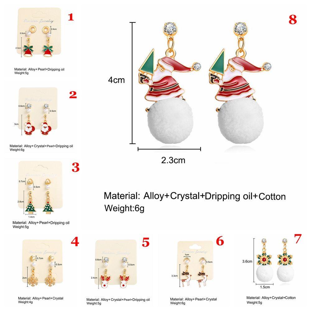 EUTUS Bông Tai Kim Loại Mạ Vàng Hình Tuần Lộc / Người Tuyết / Tuần Lộ