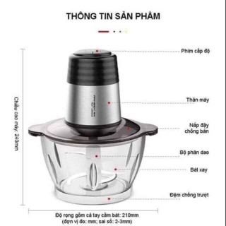 [BẢO HÀNH 12 THÁNG] Máy xay thịt Ranbem 224A chuẩn nội địa Trung ( thủy tinh và inox)