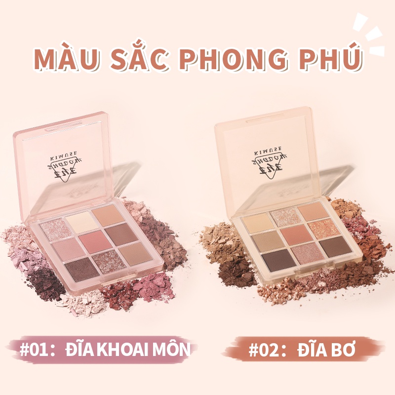 Bảng phấn mắt KIMUSE 70g 9 màu lì nhũ lấp lánh lâu trôi | WebRaoVat - webraovat.net.vn